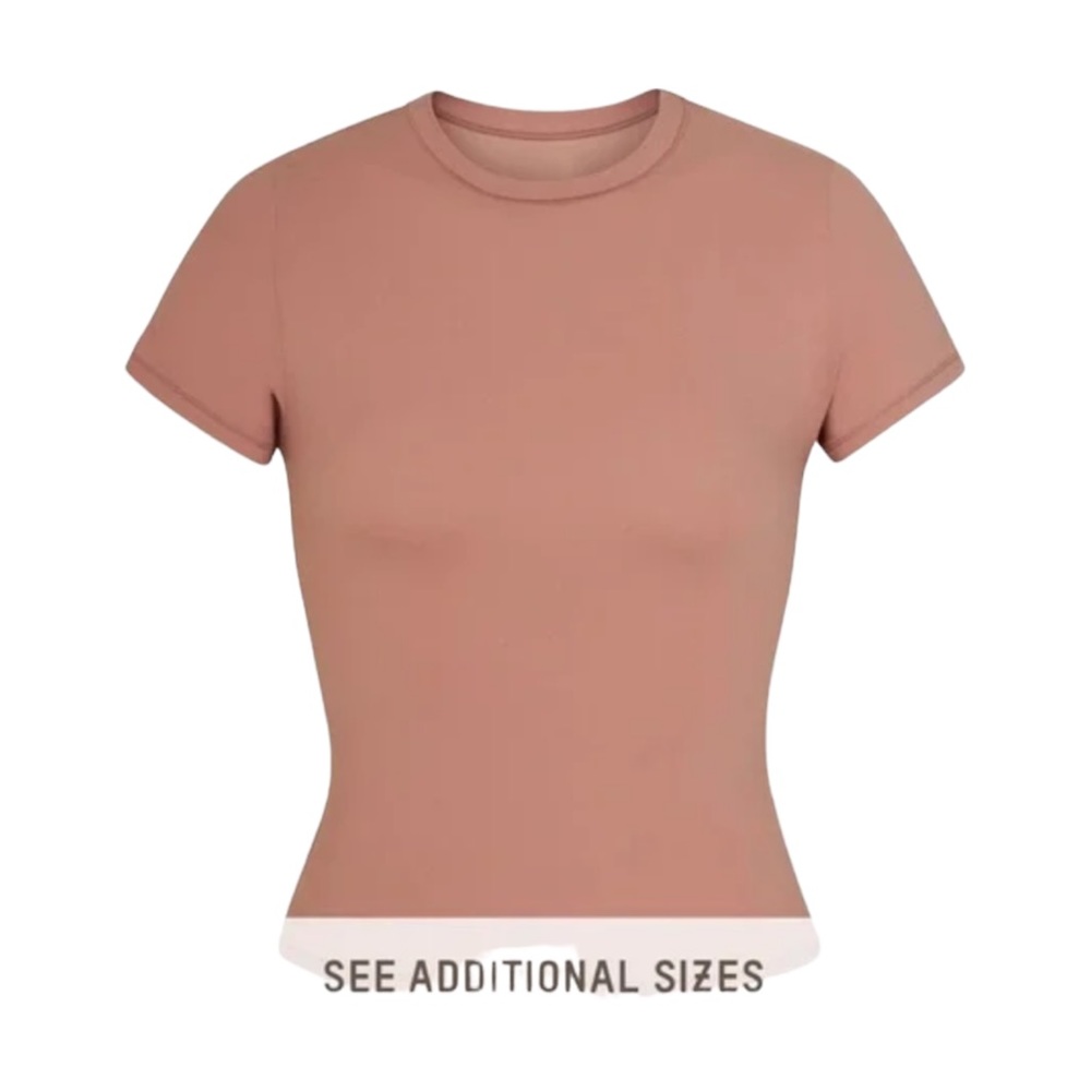 Skims Fits everybody t-shirt in rose clay size XXS